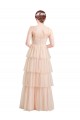Long Sleeveless Tulle Pink V-Neck A-Line Semi Formal Evening Dress / Bridesmaid Dress Newcastle