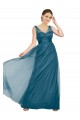 Long Sleeveless Tulle Teal Green V-Neck A-Line Bridesmaid Dress Newcastle