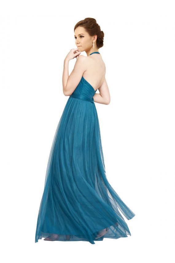 Long Sleeveless Tulle Teal Green A-Line Bridesmaid Dress Newcastle