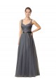 Long Sleeveless Tulle Slate Grey A-Line Formal Dress / Bridesmaid Dress Newcastle