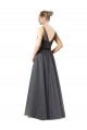 Long Sleeveless Tulle Slate Grey A-Line Formal Dress / Bridesmaid Dress Newcastle