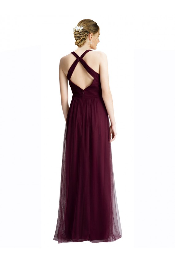 Long Sleeveless Tulle Red A-Line Bridesmaid Dress / Evening Dress Newcastle