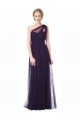 Long Sleeveless Tulle Plum A-Line Bridesmaid Dress Newcastle