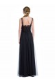 Long Sleeveless Tulle & Lace Black A-Line Bridesmaid Dress Newcastle