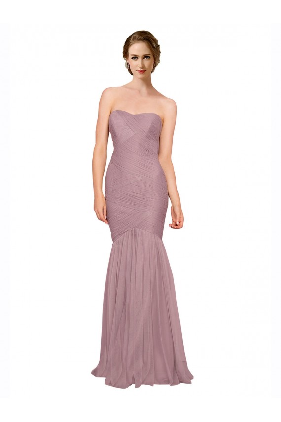 Long Sleeveless Tulle Mermaid Bridesmaid Dress Newcastle