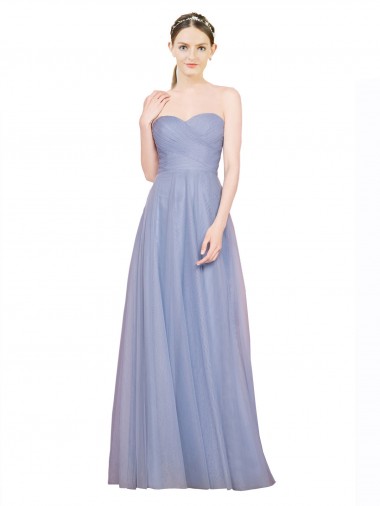 Long Sleeveless Tulle Light Sky Blue A-Line Formal Dress / Bridesmaid Dress Newcastle