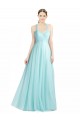 Long Sleeveless Tulle Mint Green A-Line Bridesmaid Dress Newcastle