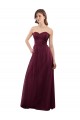 Long Sleeveless Tulle Burgundy Sweetheart A-Line Bridesmaid Dress Newcastle