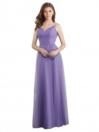 Long Sleeveless Tulle A-Line Formal Dress / Bridesmaid Dress Newcastle