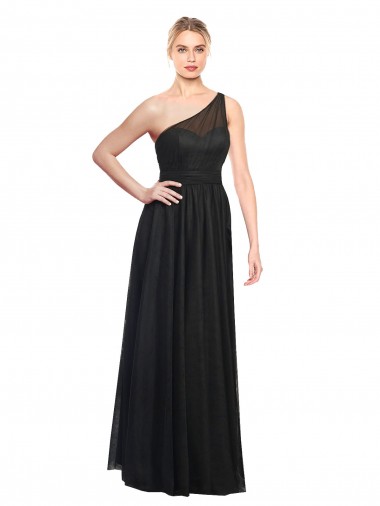 Long Sleeveless Tulle Black A-Line Bridesmaid Dress / Evening Dress Newcastle