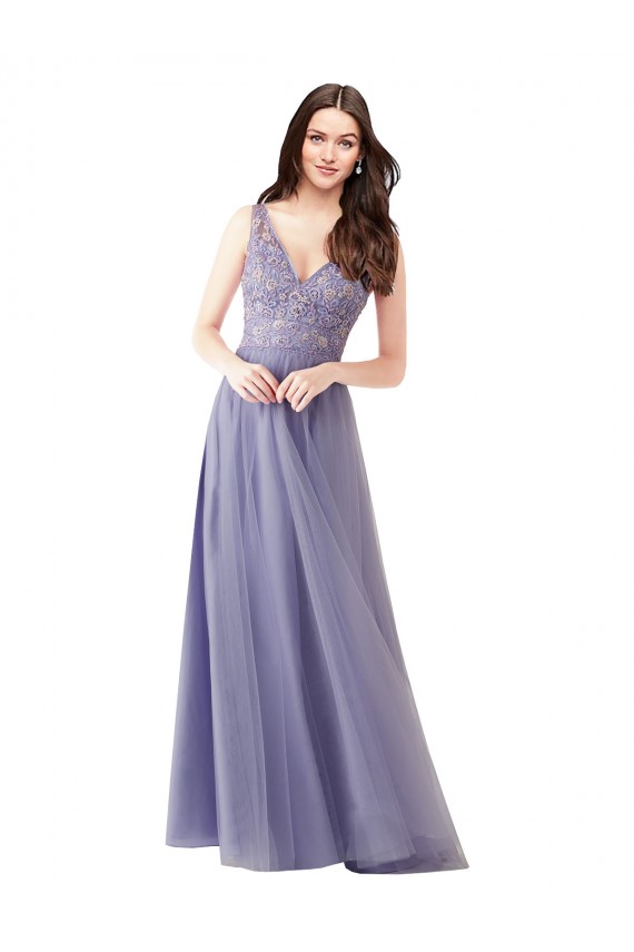 Long Sleeveless Tulle & Lace A-Line Formal Dress / Bridesmaid Dress Newcastle