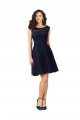 Knee Length Sleeveless Tulle & Lace Dark Navy A-Line Bridesmaid Dress Newcastle