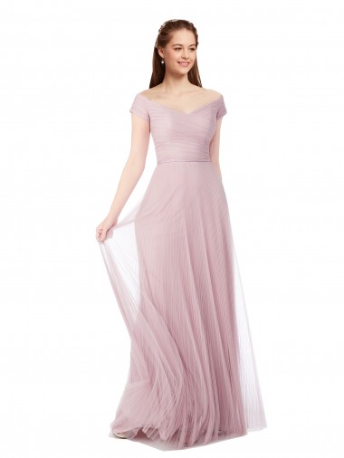 Long Sleeveless Tulle A-Line Bridesmaid Dress / Evening Dress Newcastle