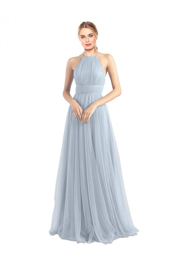 Long Sleeveless Tulle Light Sky Blue A-Line Bridesmaid Dress Newcastle
