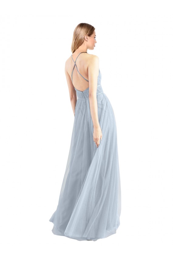 Long Sleeveless Tulle Light Sky Blue A-Line Bridesmaid Dress Newcastle