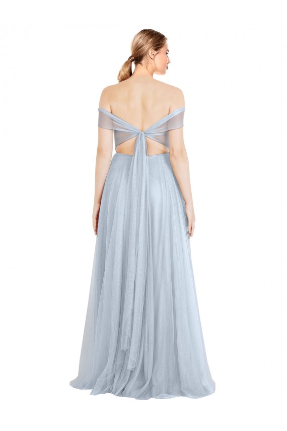 Long Sleeveless Tulle Light Sky Blue A-Line Evening Dress / Bridesmaid Dress Newcastle