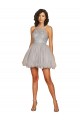 Short Sleeveless Tulle Silver A-Line Bridesmaid Dress Newcastle