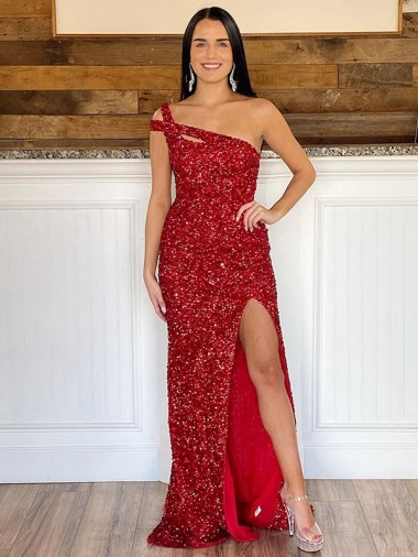 Sweep Train Sleeveless Velvet Sequin Burgundy Sheath Prom Dress Newcastle