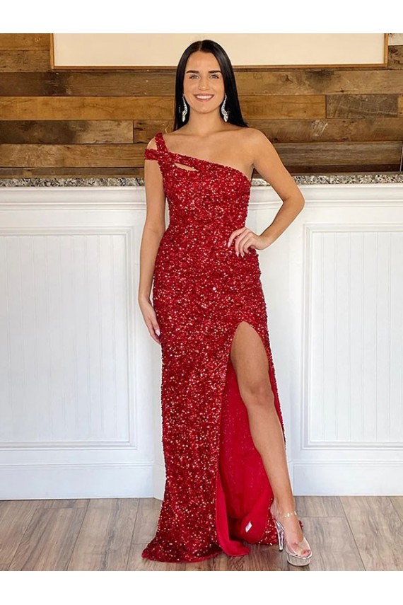 Sweep Train Sleeveless Velvet Sequin Burgundy Sheath Prom Dress Newcastle