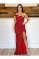 Sweep Train Sleeveless Velvet Sequin Burgundy Sheath Prom Dress Newcastle