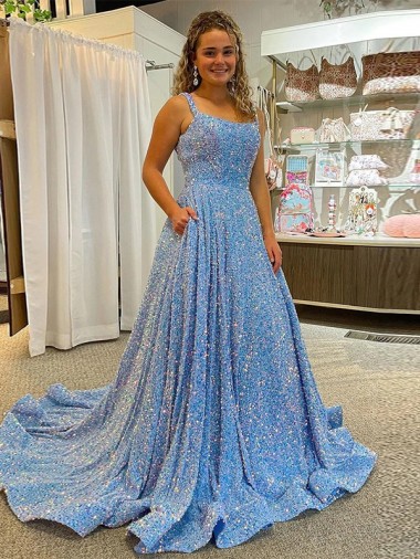 Court Train Sleeveless Velvet Sequin A-Line Prom Dress / Evening Dress Newcastle