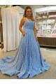 Court Train Sleeveless Velvet Sequin A-Line Prom Dress / Evening Dress Newcastle