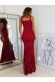 Long Sleeveless Velvet Sequin Burgundy Sheath Prom Dress Newcastle