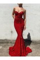 Court Train Sleeveless Velvet Sequin Burgundy Mermaid Prom Dress / Evening Gown Newcastle