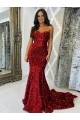 Court Train Sleeveless Velvet Sequin Burgundy Sheath Evening Dress Newcastle