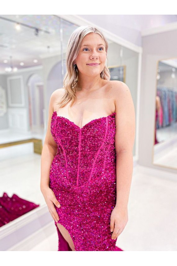 Sweep Train Sleeveless Velvet Sequin Sweetheart Sheath Evening Dress Newcastle