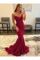 Sweep Train Sleeveless Velvet Sequin Burgundy Sheath Prom Dress Newcastle
