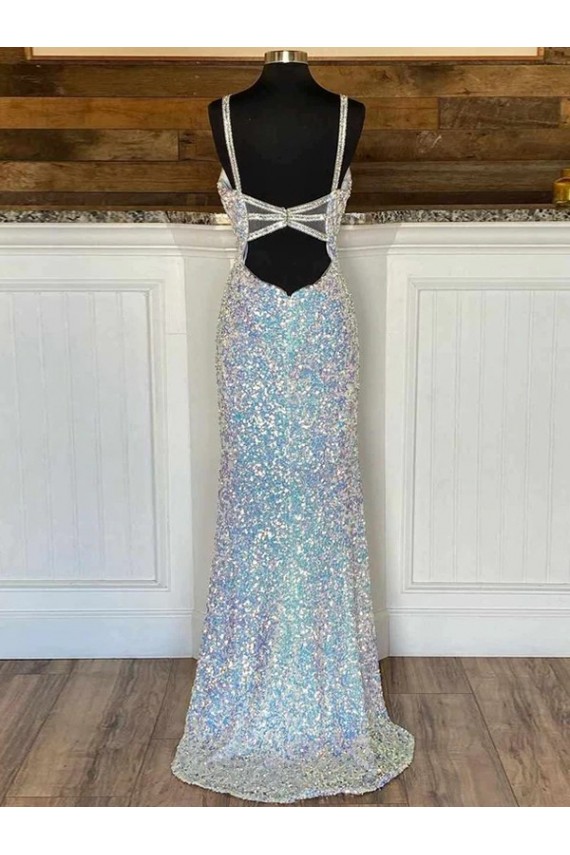 Sweep Train Sleeveless Velvet Sequin Sheath Evening Gown / Prom Dress Newcastle