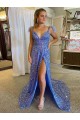 Court Train Sleeveless Velvet Sequin V-Neck A-Line Prom Dress / Evening Dress Newcastle