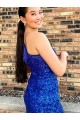 Short Sleeveless Velvet Sequin Royal Blue Sheath Homecoming Dresses Newcastle