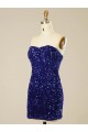 Short Sleeveless Velvet Sequin Sweetheart Sheath Prom Dress Newcastle