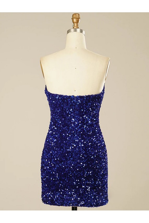 Short Sleeveless Velvet Sequin Sweetheart Sheath Prom Dress Newcastle