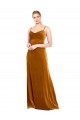 Long Sleeveless Stretch Velvet Gold A-Line Prom Dress / Bridesmaid Dress Newcastle