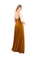 Long Sleeveless Stretch Velvet Gold A-Line Prom Dress / Bridesmaid Dress Newcastle