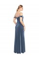 Long Sleeveless Stretch Velvet Dusty Blue A-Line Prom Dress / Bridesmaid Dress Newcastle