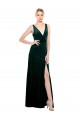 Long Sleeveless Stretch Velvet Dark Green A-Line Black Tie Evening Dress / Prom Dress / Bridesmaid Dress Newcastle