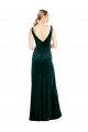 Long Sleeveless Stretch Velvet Dark Green A-Line Black Tie Evening Dress / Prom Dress / Bridesmaid Dress Newcastle