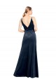 Long Sleeveless Stretch Velvet Dark Navy A-Line Prom Dress / Bridesmaid Dress Newcastle