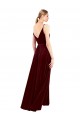 Long Sleeveless Stretch Velvet Burgundy A-Line Bridesmaid Dress / Evening Dress Newcastle