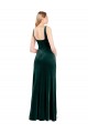 Long Sleeveless Stretch Velvet Dark Green A-Line Prom Dress / Bridesmaid Dress Newcastle