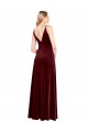 Long Sleeveless Stretch Velvet Burgundy A-Line Black Tie Prom Dress / Bridesmaid Dress Newcastle
