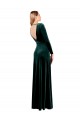 Long Long Sleeves Stretch Velvet Dark Green A-Line Black Tie Prom Dress / Bridesmaid Dress Newcastle