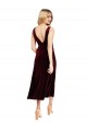 Midi Length Sleeveless Stretch Velvet Burgundy A-Line Prom Dress / Bridesmaid Dress Newcastle