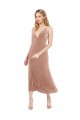 Midi Length Sleeveless Stretch Velvet Pink A-Line Prom Dress / Bridesmaid Dress Newcastle