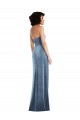 Long Sleeveless Stretch Velvet Dusty Blue Sheath Formal Evening Gown / Prom Dress / Bridesmaid Dress Newcastle