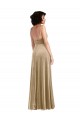 Long Sleeveless Stretch Velvet Champagne A-Line Formal Evening Gown / Prom Dress / Bridesmaid Dress Newcastle